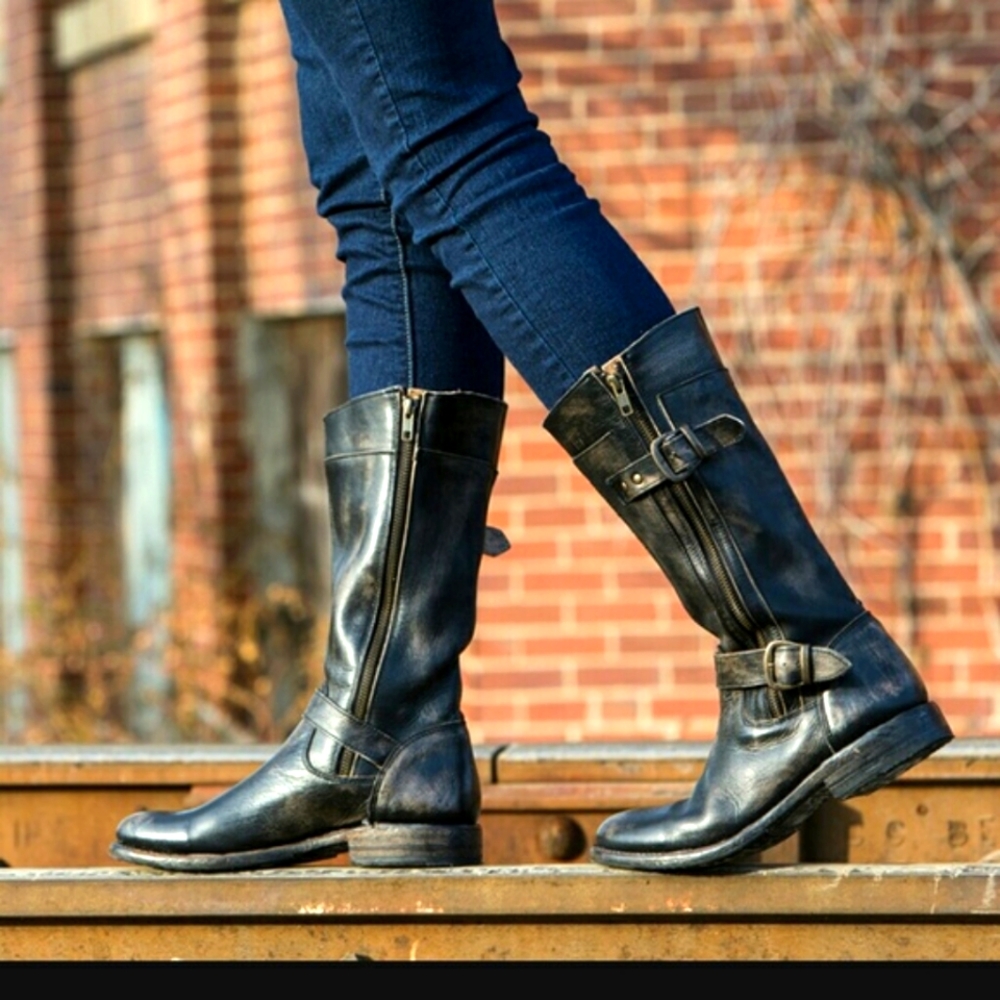 Bed Stu Cobbler Gogo Black Lux Wash Sz 9